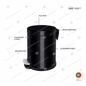 Balde Lixo Redondo IN.65.203.05 Preto