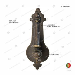 Batente Porta “Pendente Old Dominion” Bronze Envelhecido