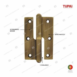 Dobradiça Porta 605×4″ – 1/2 Balanço Bronze