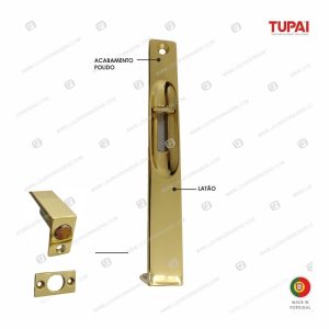 Fecho Embutir 630×152 Latão Polido Brilhante