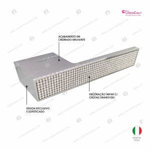 Puxador Porta Cristais Swarovski  Loft Zincral Mesh – Cromado Brilhante