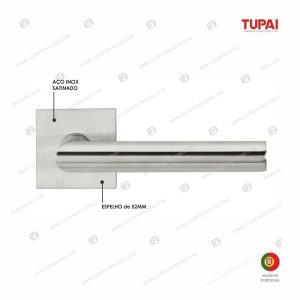 Par Puxador Roseta Quadrada 2002Q c/ Entrada – Aço Inox