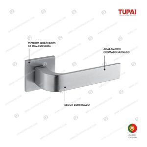 Puxador Porta Quadrado 2732-5SQ – Cromado Satinado