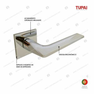 Puxador Porta Quadrado 3951-5SQ – Cromado Brilhante