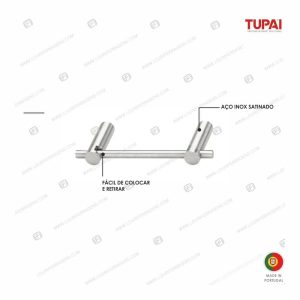 Porta Rolos Parede 5002 Aço Inox Satinado