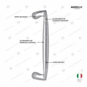 Puxador/Asa Porta “Totem” Cromado Satinado + Brilhante