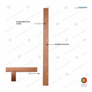 Puxador/Asa Porta Reta 30×20 (400-1500mm) Cobre