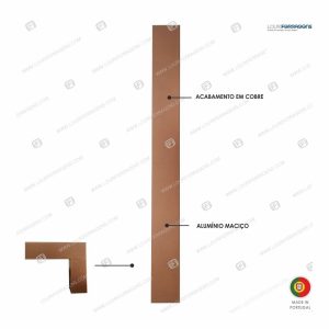 Puxador/Asa Porta Reta/PP 40×20 (400 a 1800mm) Cobre