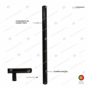Puxador/Asa Porta Redonda Ø30mm (400-1800mm) Preto Mate