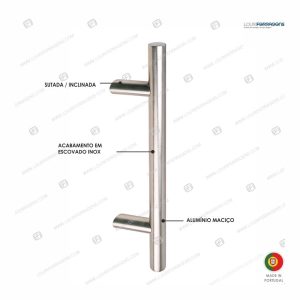 Puxador/Asa Porta Redonda Sutada Ø30mm (500-1800mm) Cor Inox