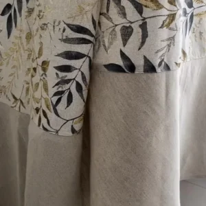 Toalha estampado folha dourada com folho viés L163 x C300