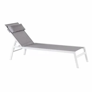 Store CASA HUGO Espreguiçadeira Conjunto De 2 Branco/cinzento