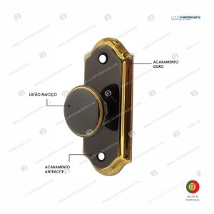 Puxador Móvel C/ Espelho 8002/30710 Antracite + Ouro