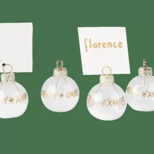 Store CASA SNOW Suporte Cartão Nome Conjunto De 4 Transparente